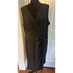 Chaps | Dresses | Chaps Womens Xxl Green Crew Neck Knit Dress Short Sleeve  Faux Wrap Dress Nwt | Poshmark